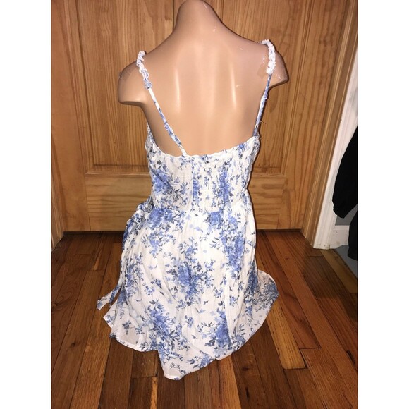 Womens blue floral dress - Picture 3 of 4